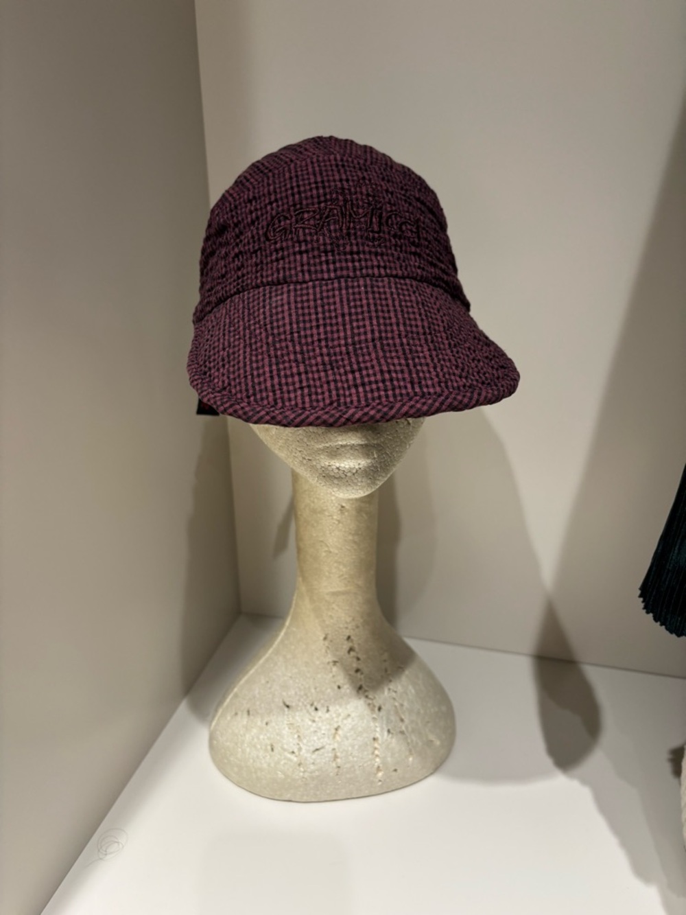 Gramicci Women’s Checker Textured baseball style Cap in Deep Plum